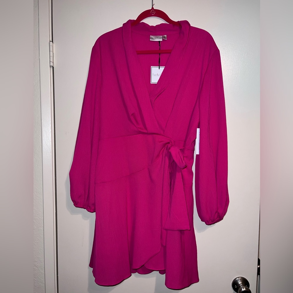 Pink Wrap Mini Dress